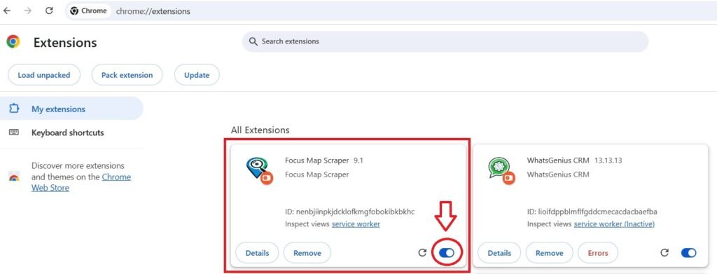 Activate the extension