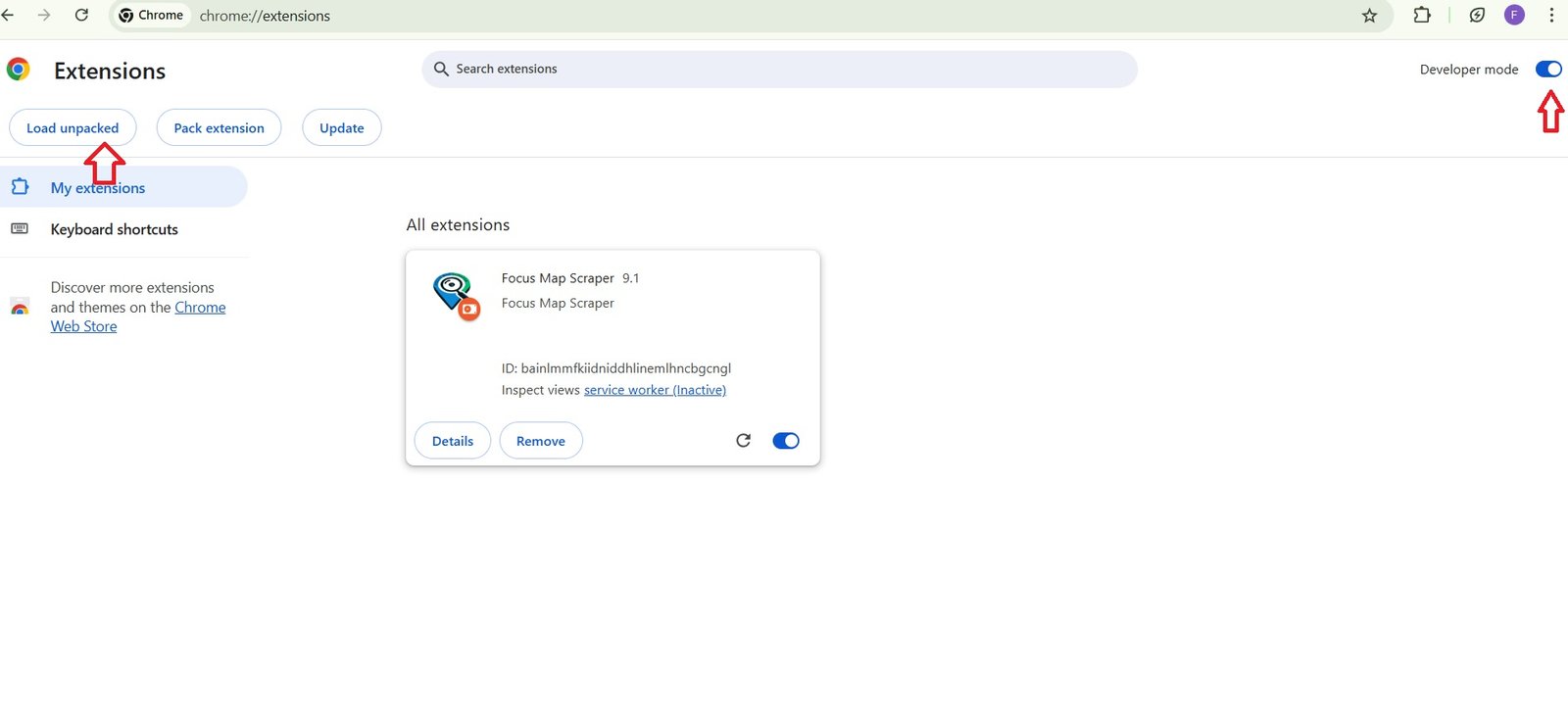 load extension whatsapp crm installation step3