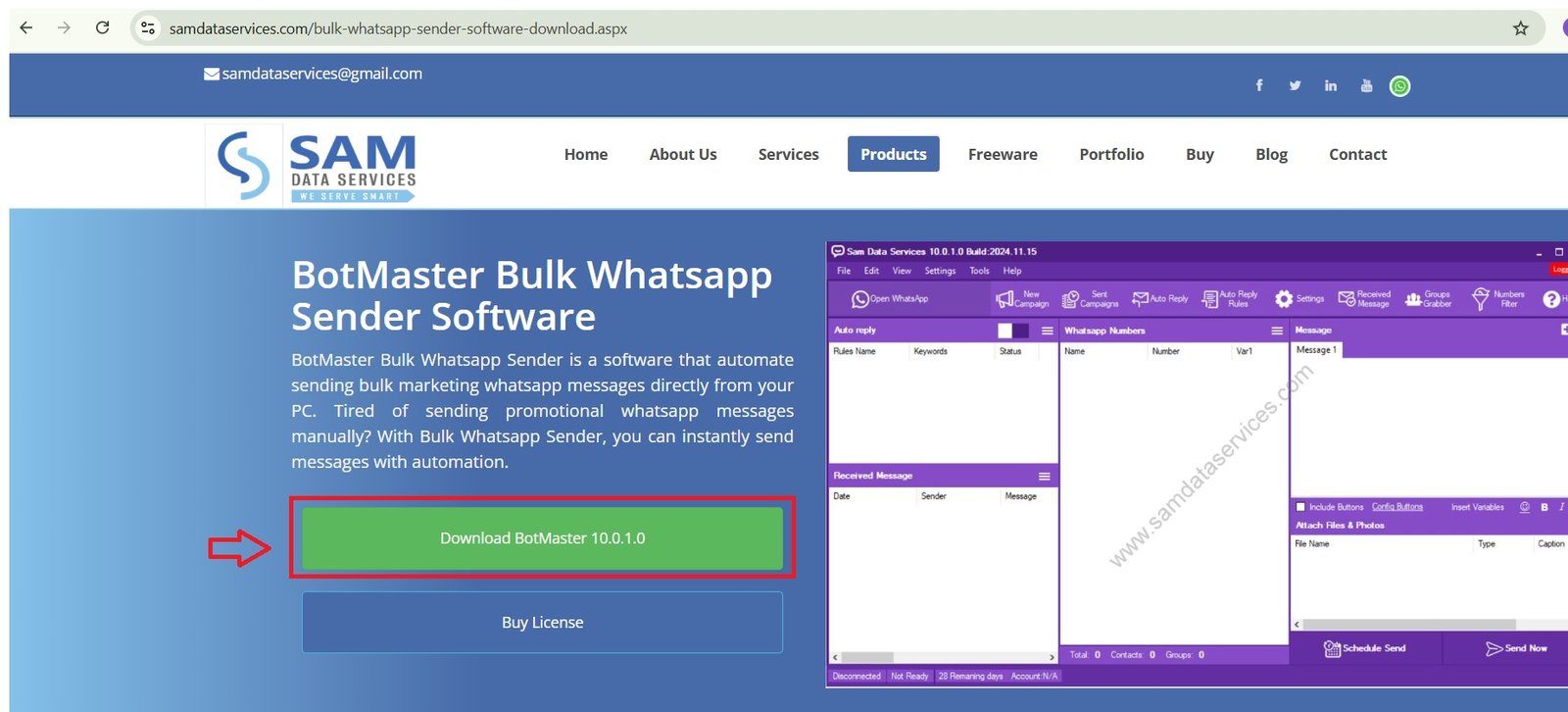 Install BotMaster Bulk WhatsApp Sender dashboard